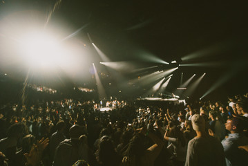 crowd of people in arena