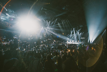 crowd of people in arena
