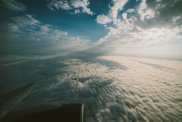 clouds from an airplane window