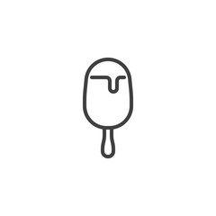 Ice cream on stick line icon. linear style sign for mobile concept and web design. Popsicle outline vector icon. Symbol, logo illustration. Vector graphics