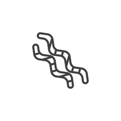 Jelly Worms line icon. linear style sign for mobile concept and web design. Jelly snakes candy outline vector icon. Symbol, logo illustration. Vector graphics