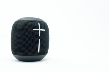 Small, isolated wireless bluetooth speaker.