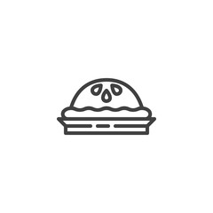 Tartlet cake line icon. linear style sign for mobile concept and web design. Cupcake outline vector icon. Symbol, logo illustration. Vector graphics