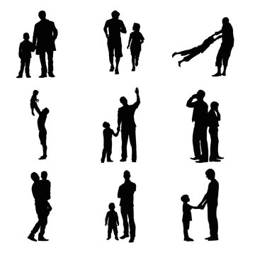 Father and Son Silhouette