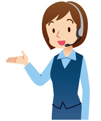 オペレーターの女性　表情ポーズ