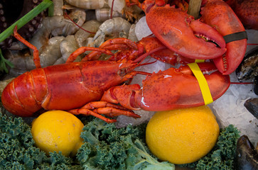 lobster dish with lemons