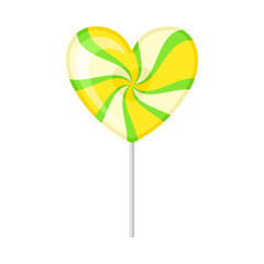 Lollipop heart. Vector illustration on a white background.
