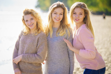 Three fashionable models outdoor