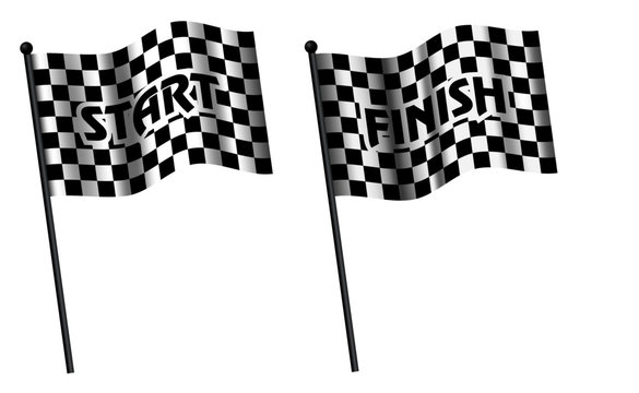 set of racing flag, finish and start line concept. easy to modify