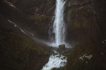waterfall on rock