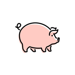 Vector pig icon logo design.