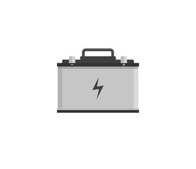 Car battery icon. Vector illustration, flat design.