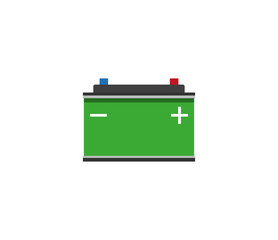 Car battery icon. Vector illustration, flat design.
