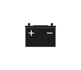 Car battery icon. Vector illustration, flat design.