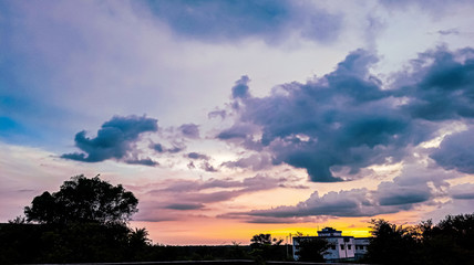 Our local sunset with colourful sky
