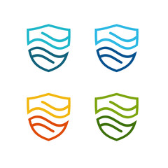 shield water flow logo vector