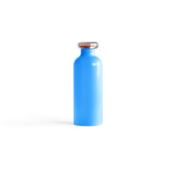 Blu thermal hot drink bottle isolated on white background