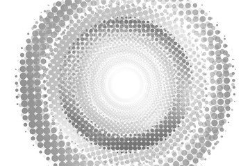 Awesome grey circular halftone background. Futuristic tunel motion dots  backdrop.