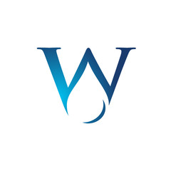 W water drop logo vector