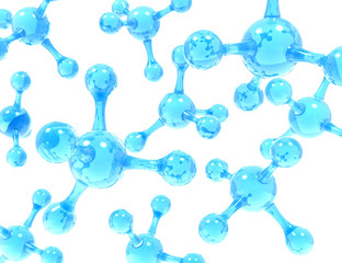 Atom Molecules. 3d render .