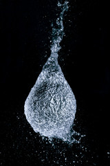 Balloon Water Splash with black background.
