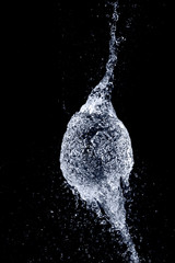Balloon Water Splash with black background.