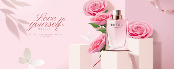 Elegant perfume banner ads