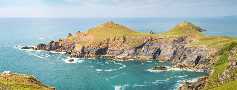 Panoramic View of Rumps Point peninsula in Cornwall.