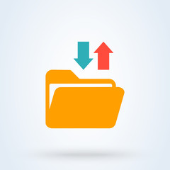 file up and down, Simple modern icon design illustration.