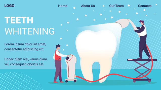 Teeth Whitening Service Vector Website Template
