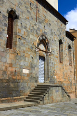 Old door of the church of San Giovanni Battista of Riomaggiore