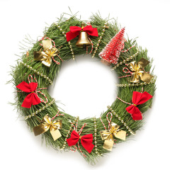 Fototapeta na wymiar CHRISTMAS Wreath on a white background