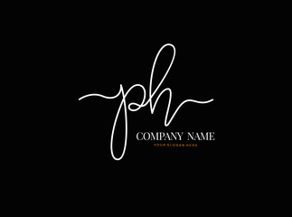 P H PH Initial handwriting logo design with circle. Beautyful design handwritten logo for fashion, team, wedding, luxury logo.