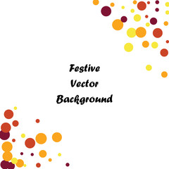 Festive color round confetti background. Square frame confetti texture for holiday, postcard, poster, website, carnivals, birthday and children's parties. Cover confetti mock-up. Wedding card layout