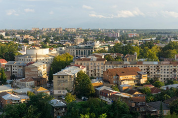 Fototapeta premium Kutaisi, Georgia. Panoramic aerial view of the city Georgian city of Kutaisi