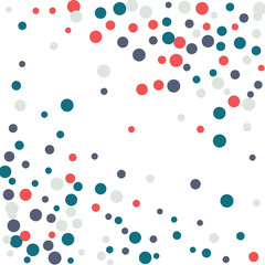 Festive color round confetti background. Square frame confetti texture for holiday, postcard, poster, website, carnivals, birthday and children's parties. Cover confetti mock-up. Wedding card layout