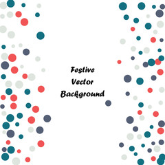 Festive color round confetti background. Square frame confetti texture for holiday, postcard, poster, website, carnivals, birthday and children's parties. Cover confetti mock-up. Wedding card layout