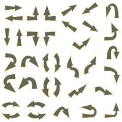 Illustration of an arrow with a characteristic line(gradient version of the line)