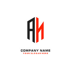 AN Initial Letter Logo Hexagonal Design, initial logo for business,