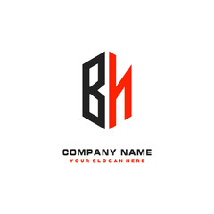 BN Initial Letter Logo Hexagonal Design, initial logo for business,