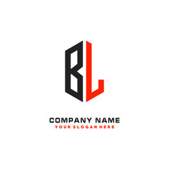 BL Initial Letter Logo Hexagonal Design, initial logo for business,