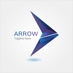 Arrow Next Play symbol logotype  Abstract logo icon design for business etc - Vector