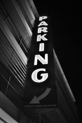 sign on black background