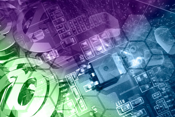 Electronic device, mail signs and digits