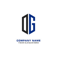 DG Initial Letter Logo Hexagonal Design, initial logo for business,