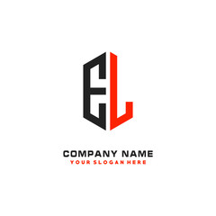EL Initial Letter Logo Hexagonal Design, initial logo for business,