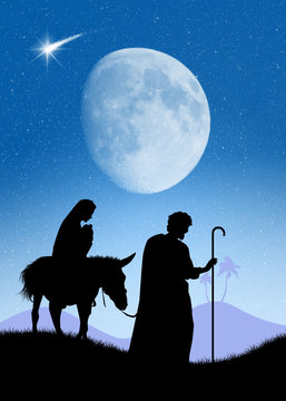Illustration of Christmas Nativity scene