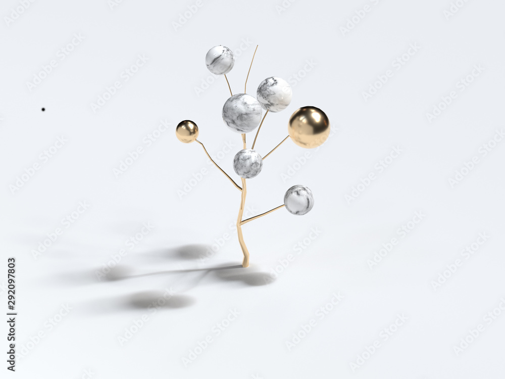Poster white marble texture chritmas decoration object 3d rendering