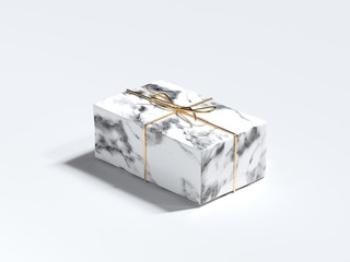 white marble texture chritmas decoration object 3d rendering