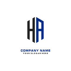 HA Initial Letter Logo Hexagonal Design, initial logo for business,